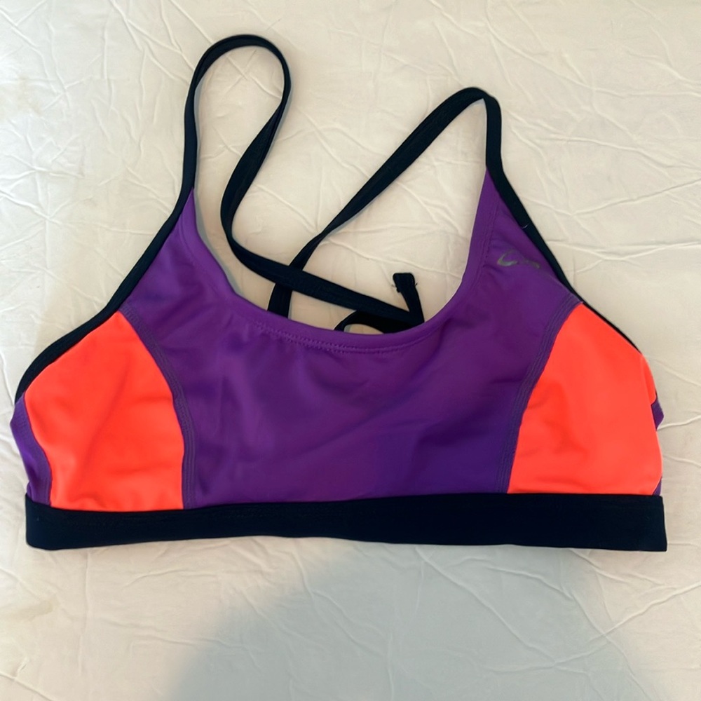 Women’s champion purple and orange bathing suit top Sz small
